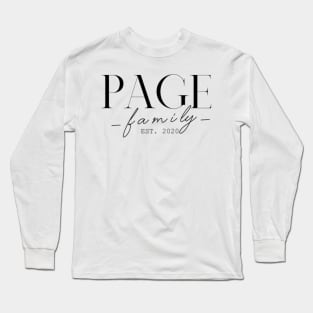 Page Family EST. 2020, Surname, Page Long Sleeve T-Shirt